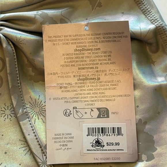 Disney 100th Anniversary Silver Holographic Stretch Skorts Bow Accent Girls 7/8 - Picture 5 of 10